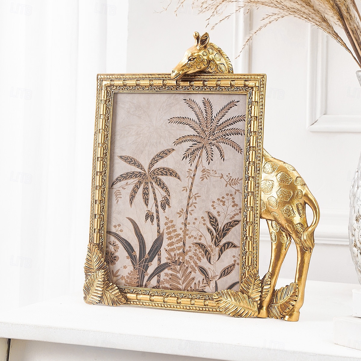Cadre photo décoratif rectangulaire en résine dorée en forme de girafe, cadre en résine pour un affichage chaleureux des photos de bureau, idéal pour la décoration intérieure et les accessoires de de 2025 ? $20.99 –P4