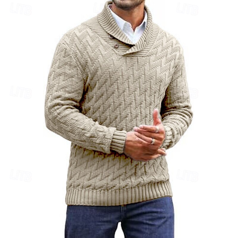 Homme Pull Torsadé Tricoter Hauts Réguliers Tricoté Coupe ajustée Uni Col montant Tricots Contemporain Occasionnel Tenue quotidienne Vêtement Tenue Automne Noir Rouge Bordeaux M L XL de 2025 ? €36.99 –P9