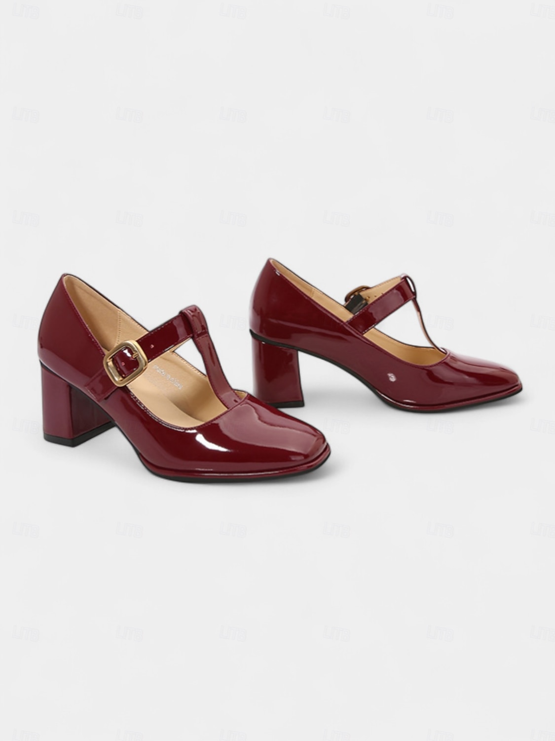 Femmes Chaussures à Talons Rétro Mary Jane Soirée Travail Quotidien Boucle Talon épais Bout carré Élégant ancien PU Boucle Amande Noir Rouge Bordeaux de 2025 ? $46.99 –P4