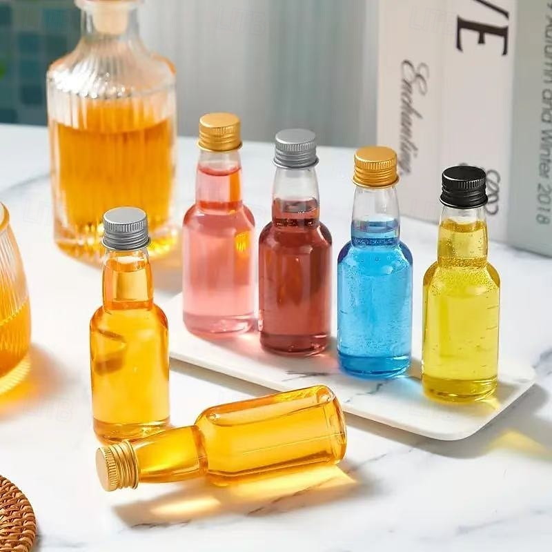 50 Stück Mini-Schnapsflaschen mit Trichter und Deckel, 50 ml/1,7 oz klare Plastikflaschen für Alkohol, Partygeschenke für Hochzeit, Geburtstag, Bierfest, Bar-Events 2026 - $23.99 –P6