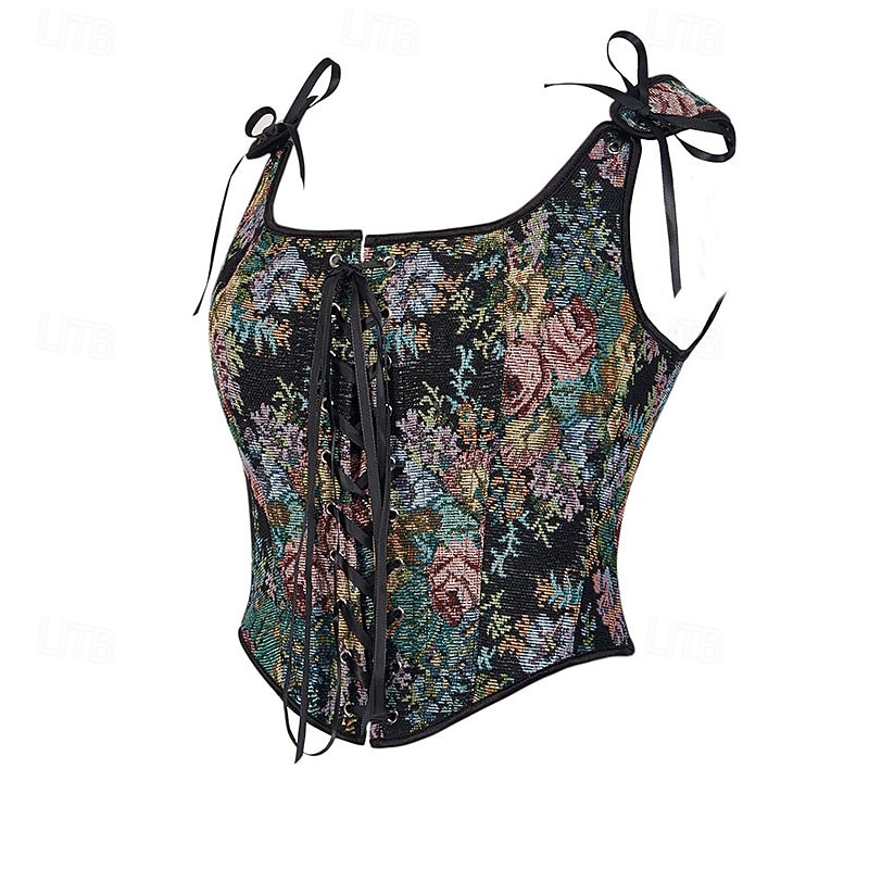 Retro Vintage Mittelalterlich Renaissance Korsett Kostüm Damen Halloween Maskerade Themenparty Renaissance-Messe Festival Erwachsene Korsett 2025 - $38.99 –P2