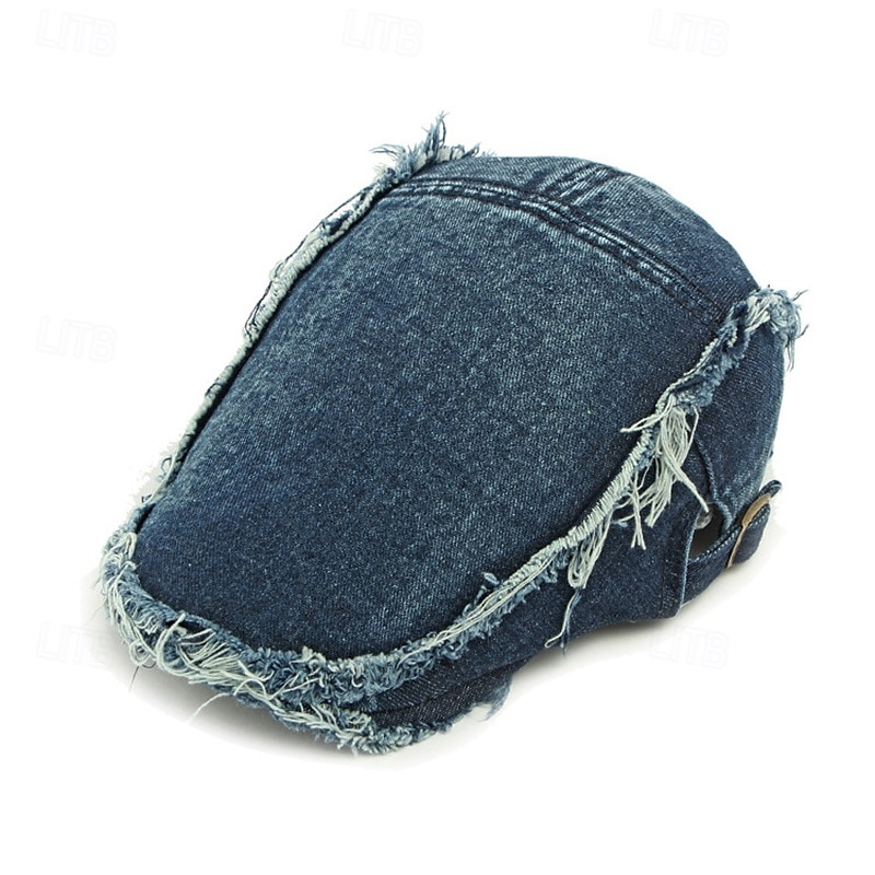 Herren Schiebermütze Ascot-Hut Zeitungsjungenmütze Blau Dunkel Blau Jeansstoff Mode Lässig Straße Täglich Einfach Verstellbar Sonnenschutz Atmungsaktiv 2025 - $11.49 –P3