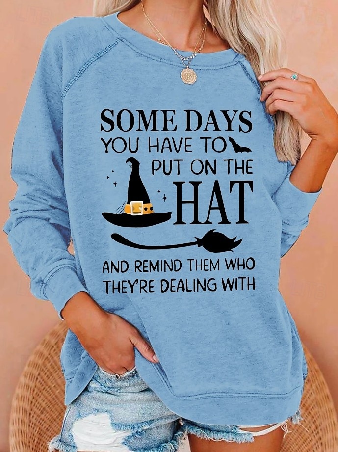 Sweat-shirt à capuche pour femmes Halloween mode décontractée à manches longues col rond hauts réguliers imprimé casual noir blanc bleu gris foncé gris été printemps automne de 2025 ? $22.99 –P5