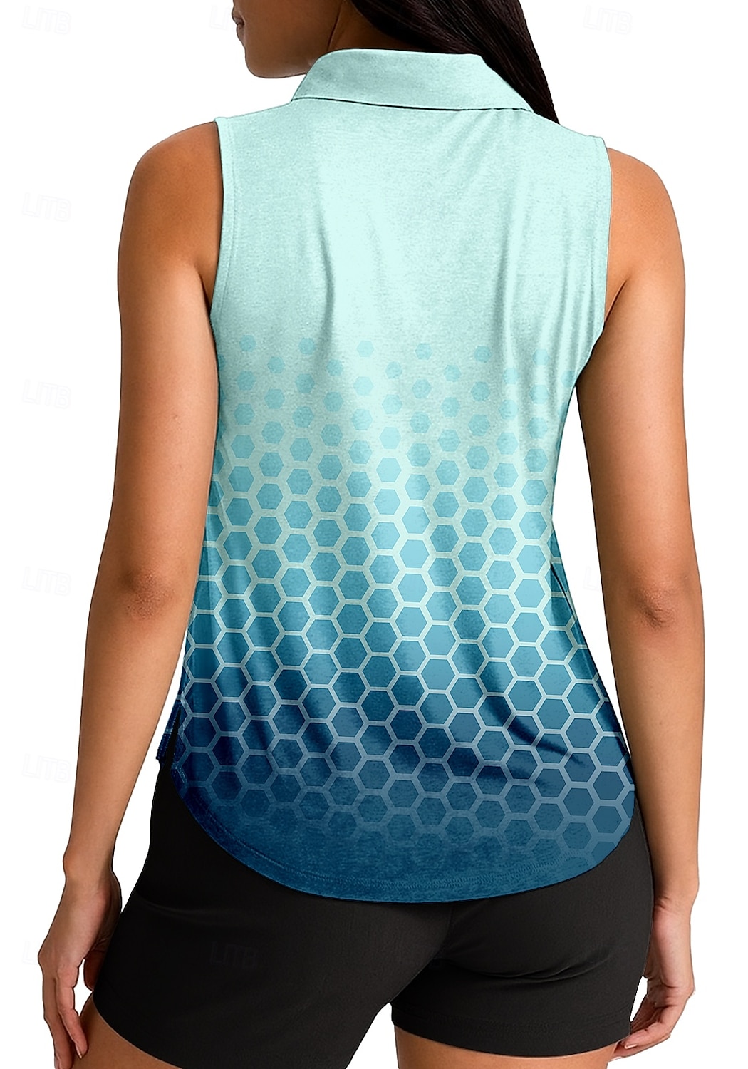 Damen Geometrisch Farbverlauf Sporthemd Golf-Poloshirt Tennis Shirt Ärmellos Reißverschluss Blumen UPF50+ UV-beständig Hohe Elastizität Feuchtigkeitsableitend Atmungsaktiv Tennis Golfspiel Pickleball 2026 - $22.99 –P2