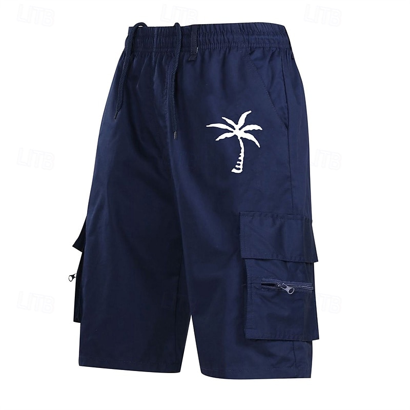 Per uomo Pantaloncini cargo Shorts Pantaloncini Estivi Elastico in vita Coulisse Multi-tasche Albero di Cocco Comodità Indossabile Lunghezza al ginocchio All'aperto Sport Quotidiano Moda Casual Nero del 2025 a $18.99 –P2