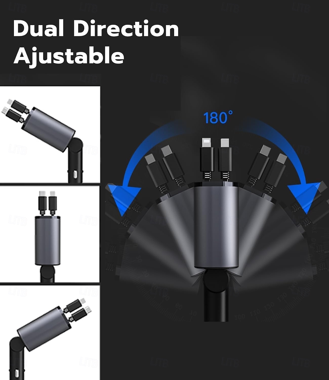 încărcător auto retractabil 4 în 1 adaptor încărcător auto rapid pentru telefon cu tip C &cabluri Apple compatibile cu iPhone 16/15/14/13/12/11, Galaxy, Pixel 2025 - $25.99 –P3