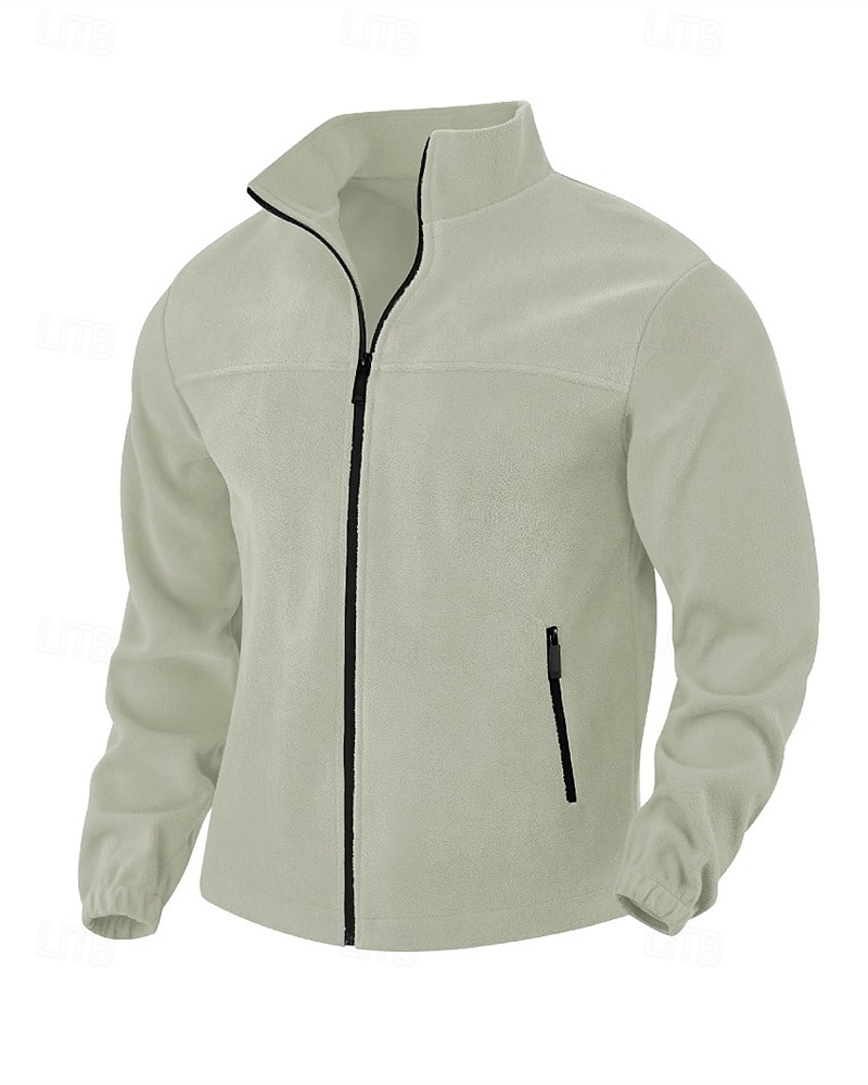 Bărbați Hanorca Fleece Polar Jachetă din lână Hanorac cu fermoar complet Negru Mov Portocaliu Gri Deschis Gri Închis Guler în picioare Simplu Buzunar Sporturi & Exterior Zilnic Concediu Poliester Șic 2025 - $32.99 –P7