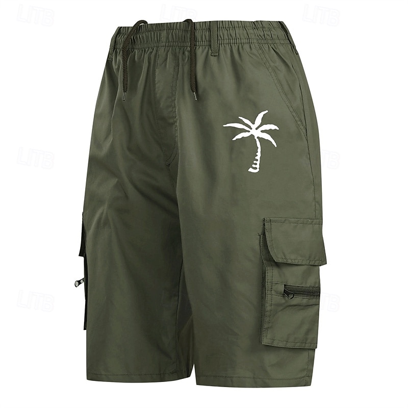 Per uomo Pantaloncini cargo Shorts Pantaloncini Estivi Elastico in vita Coulisse Multi-tasche Albero di Cocco Comodità Indossabile Lunghezza al ginocchio All'aperto Sport Quotidiano Moda Casual Nero del 2025 a $18.99 –P5