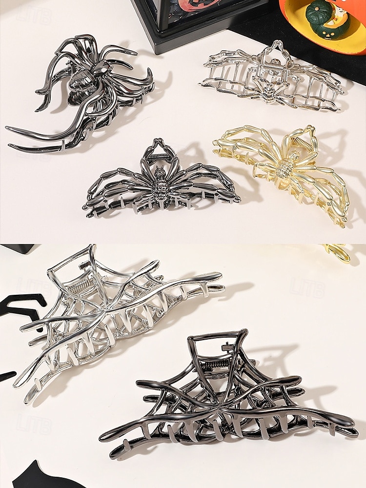 Women’s Halloween Spider Hair Claw Clip – Alloy Gothic Hair Accessory with Creepy Spider Design for Costume Parties, Cosplay and Festive Occasions 2025 - $7.99 –P9