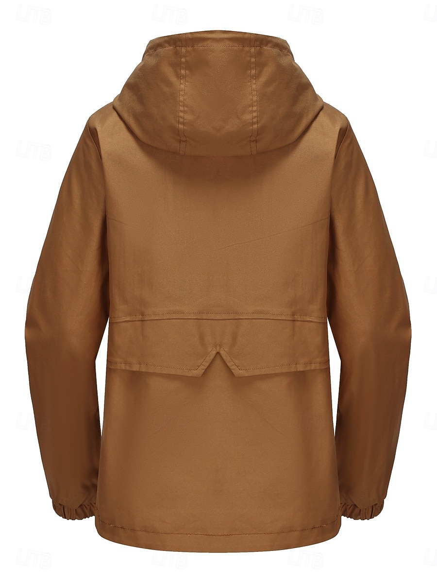 Dam Trenchcoat Hoodiejacka Bekväm Andningsfunktion Dragkedja Ficka Ledigt Slät Semester Gata Dagliga kläder Utekväll Dragkedja Normal Luvtröja Normal Långärmad Ytterkläder Svart Gul Vin Vår Höst 2025 - $51.99 –P18
