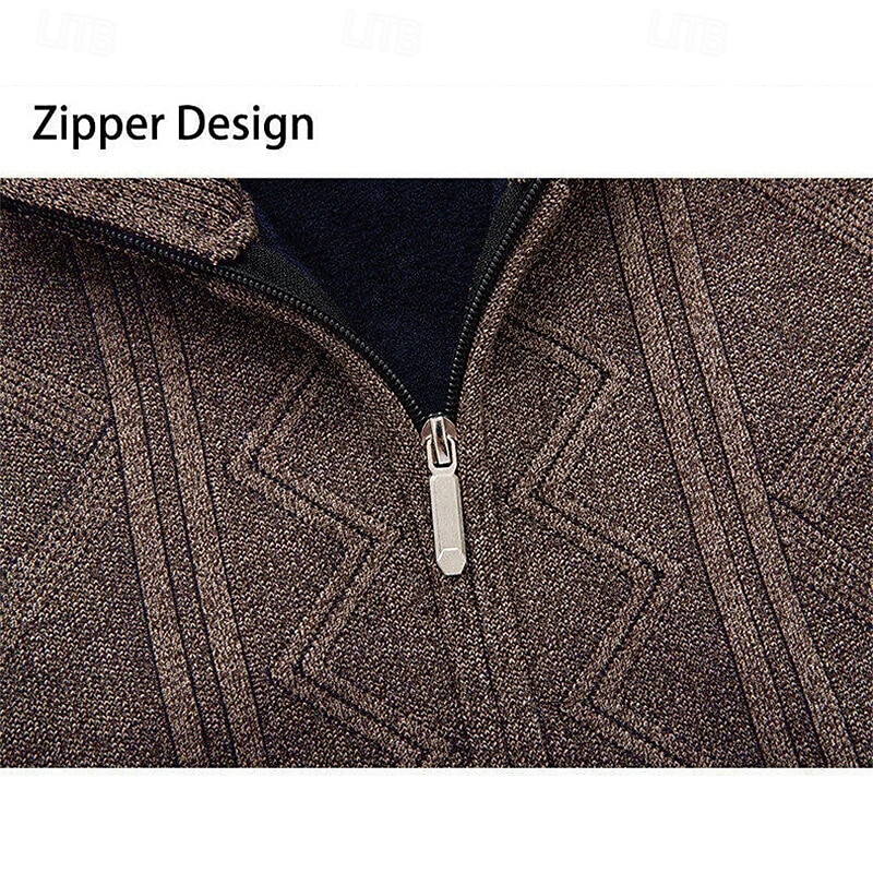 Homens Sueter Cardigan Suéter Cortado Suéter com zíper Suéter de malha Estriado Tricotar Tops regulares Tosão Tecido Colarinho Chinês Moda Clássico Férias Roupa Diária Roupa Outono Inverno Vermelho de 2025 por $24.99 –P17