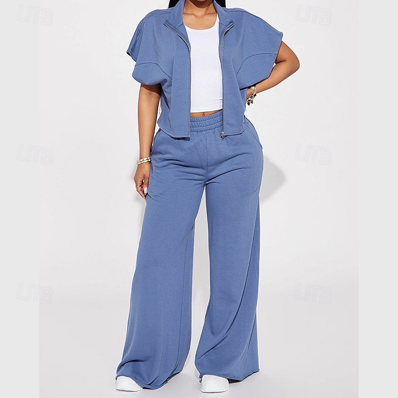 Mujer Perneras anchas Chinos Casual Medio corto Cintura Media Plano Perneras anchas Cintura elástica Confortable Transpirabilidad Deporte Casual Diario Negro Amarillo Rosa Vino Primavera Otoño Holgado 2025 - $22.99 –P2
