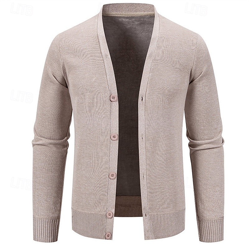 Voor heren Vest Trui Vest Bijgesneden vest trui Bijgesneden trui Geribd breien Normale tops Dichtknopen Gebreid Effen / effen kleur V-hals Stijlvol Casual Alledaagse kleding Uitgaan Kleding Herfst 2026 - $26.99 –P18