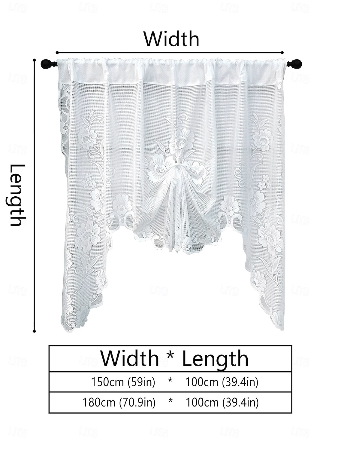 zasłony w stylu motyla, białe, koronkowe, podwijane zasłony - żakardowe, przezroczyste zasłony do okna wykuszowego, kuchni, drzwi &ścianka działowa 2026 - $8.99 –P1