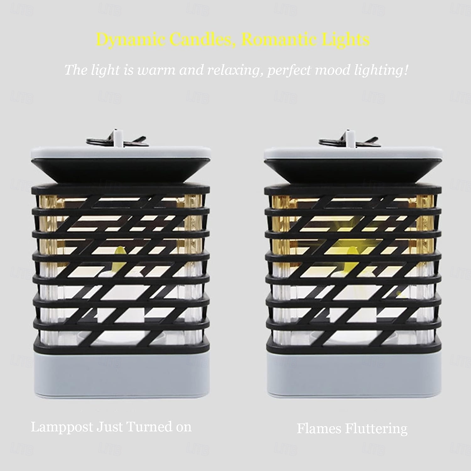 Солнечный фонарь, подвесной светильник для дорожек на солнечной энергии, уличный, водонепроницаемый, мерцающий, беспламенный, светодиодный светильник-свеча, фонари на солнечной энергии, украшения для 2025 - $21.99 –P6