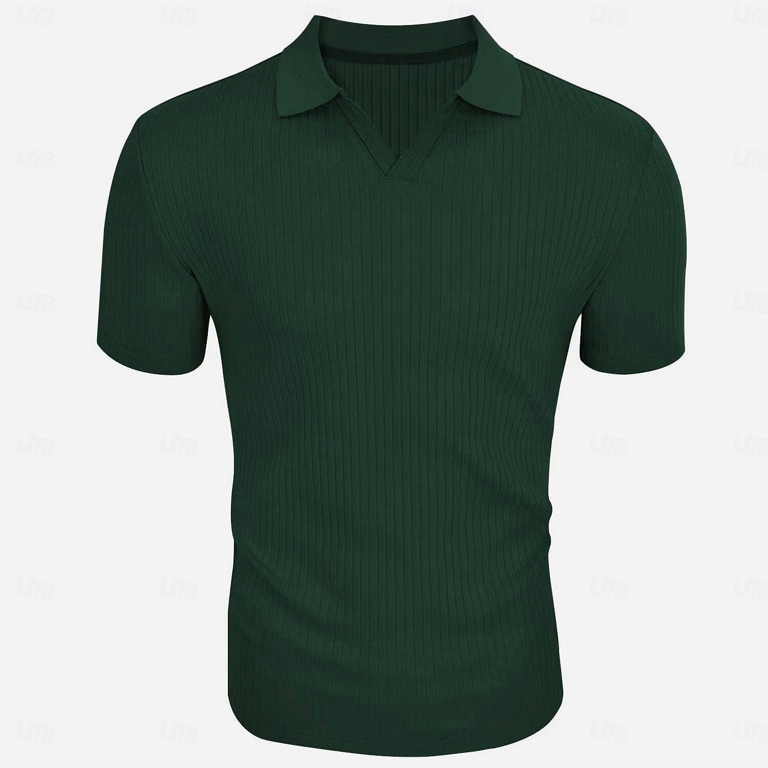 Herren Golfshirt Lässig Sport Revers Gerippter Polokragen Kurzarm Mode Basic Einfach Vertikale Streifen Klassisch Sommer Frühling Ganzjahres Normale Passform Wein Schwarz Grün Marineblau Golfshirt 2025 - $20.99 –P2