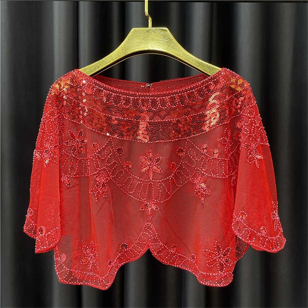 Écharpe Femme Élégant Protection solaire Manche Courte Dentelle Boléros de Mariage Avec Perlage Pour Mariage Été de 2025 ? $14.99 –P13