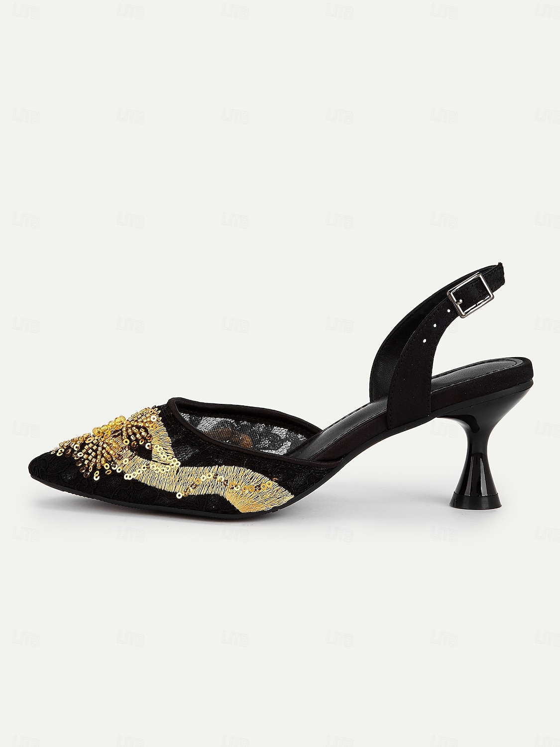 Escarpins à bride arrière en maille à paillettes Art déco pour femmes – Chaussures de soirée à bout pointu inspirées des années 1920 pour mariages, soirées et costumes Gatsby de 2025 ? $79.99 –P2