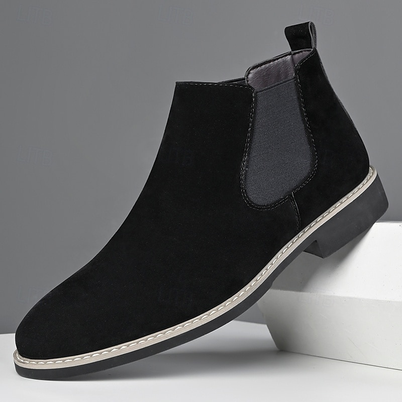 Botines Chelsea marrones clásicos para hombre con paneles laterales elásticos: calzado urbano moderno para el trabajo, citas nocturnas y ocasiones semiformales. 2026 - $59.99 –P2