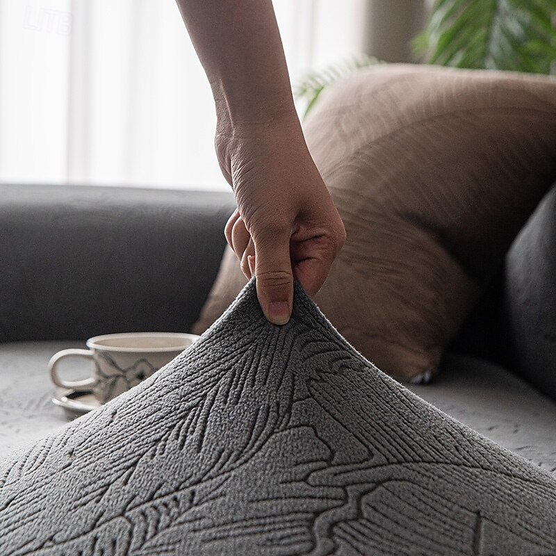 Funda de sofá de vellón tejido jacquard de 1 pieza: elástica y antideslizante, adecuada para sofás de 1/2/3/4 plazas, para atar en salas de estar cerradas, dormitorios y decoraciones de oficina en 2025 - $71.99 –P13