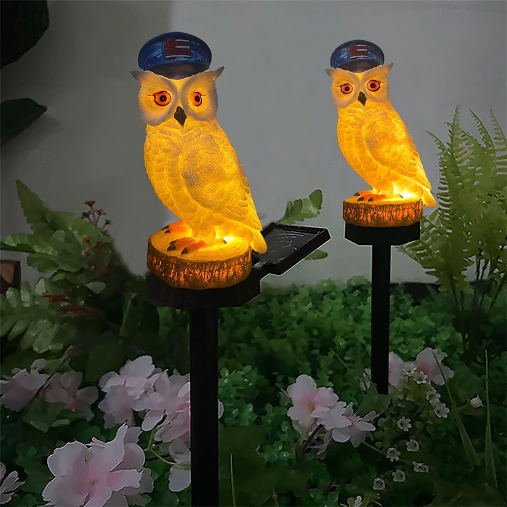 Luce solare da prato a forma di animale, luce a forma di gufo, luce con spina di terra, luce decorativa da cortile, 1 pezzo del 2025 a $24.99 –P4