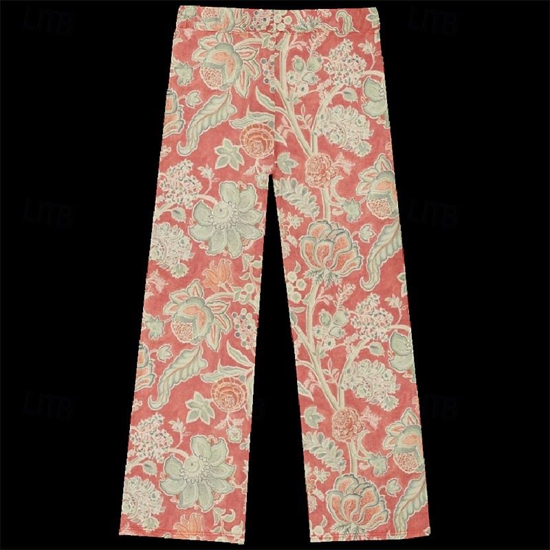 Mulheres Perna larga Calças Calça Palazzo Moda Roupa de rua Comprimento total Cintura Alta Flor Cintura elástica Com Cordão Imprimir Respirabilidade Confortável Micro-Elástica Rua Roupa Diária Para de 2025 por $18.99 –P2