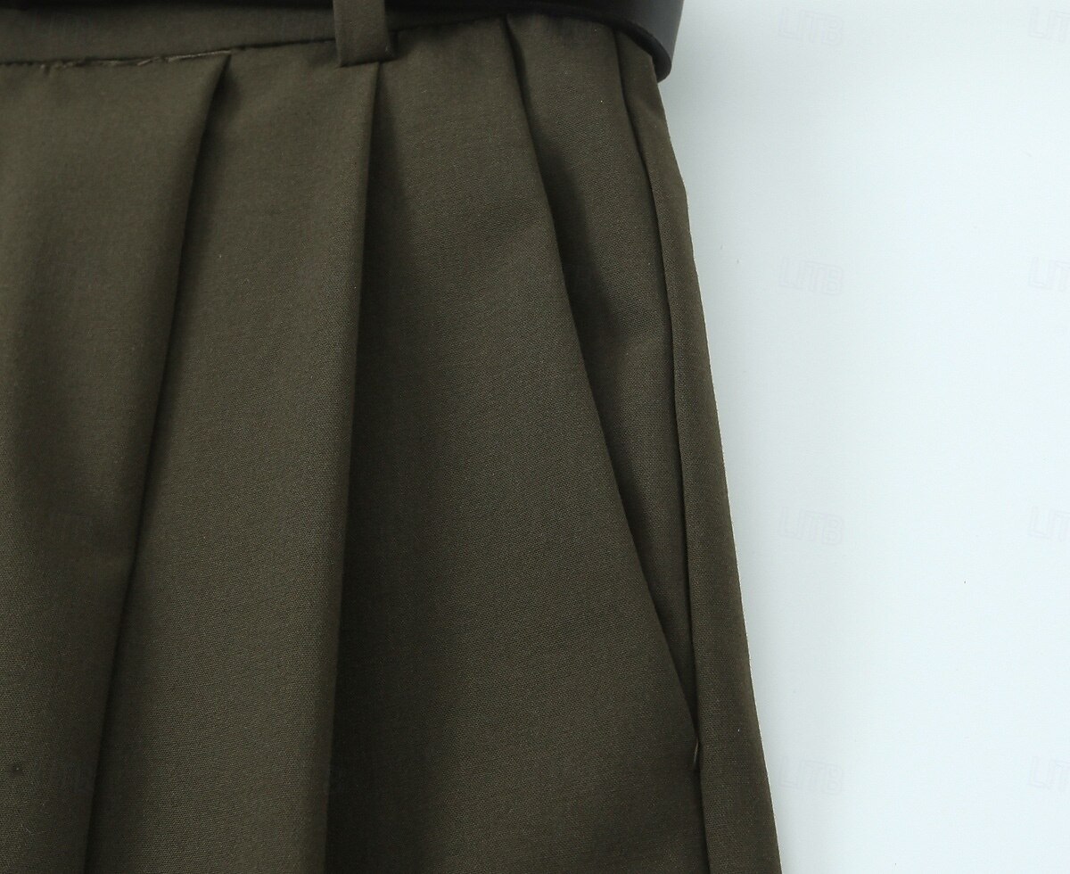 Per donna Gamba larga Chinos Casual Lunghezza intera Naturale Semplice Gamba larga Comodo Traspirabilità Casual Quotidiano Vinaccia Nero 1 # Nero Verde militare Primavera Autunno Vestibilità comoda del 2025 a $26.99 –P17