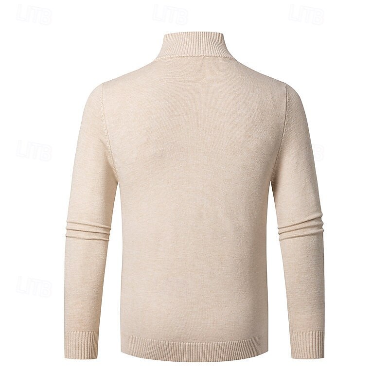 Herren Pullover Pullover mit Viertelreißverschluss Strickpullover Zopfmuster Stricken Normale Oberteile Gestrickt Einfach Viertelreißverschluss Mode Lässig Urlaub Alltagskleidung Bekleidung Herbst 2025 - $22.99 –P3