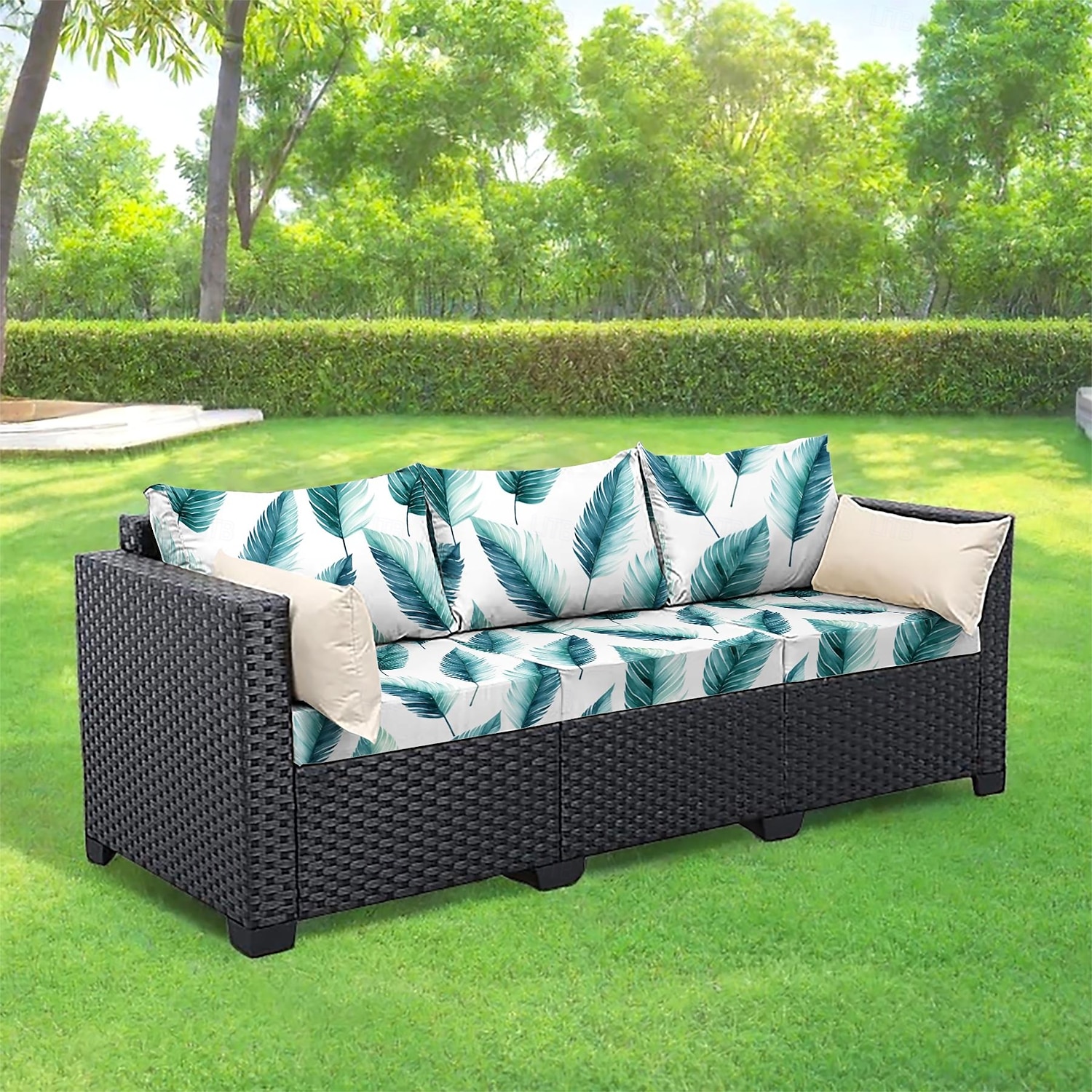 Outdoor Seat Cushion Cover For Patio Floral Yarn Dyed Microfiber Slipcovers 2025 - $23.99 –P3