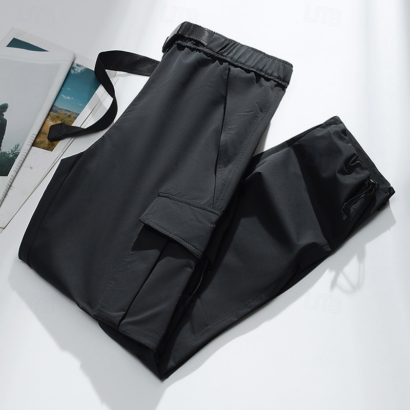 Herren Cargohosen Wanderhosen Regenhose zum Wandern Wasserdichte Hosen Winter Außen Normale Passform Wasserdicht Winddicht Unterteile Tasche Dunkelgrau Schwarz Camping / Wandern Laufen XS S M L XL 2025 - $39.99 –P3