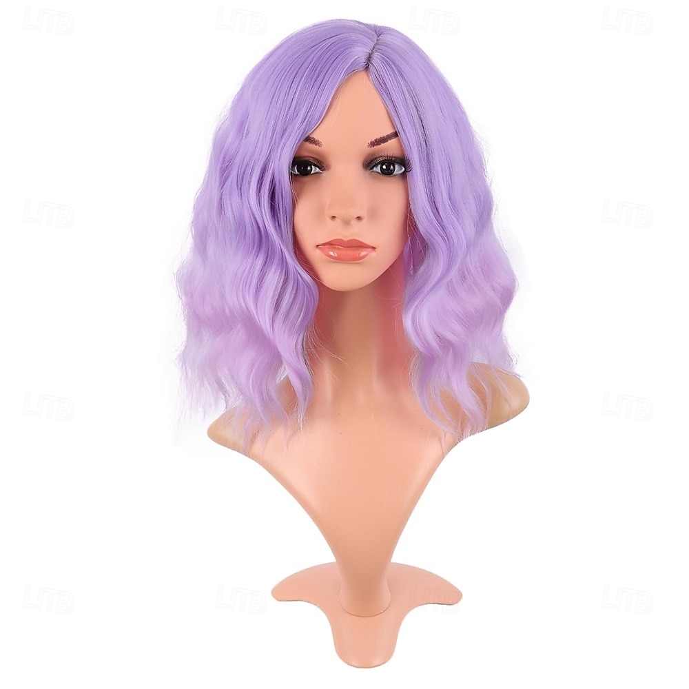 14 Inch/35 cm Bob Wavy Short Curly Body Wave Cosplay Anime Synthetic ...