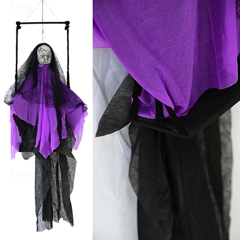 hängande spökdekoration obehagligt spetstyghänge för halloweenbar och dekor för fester lätt och skrämmande design 2025 - $57.99 –P3