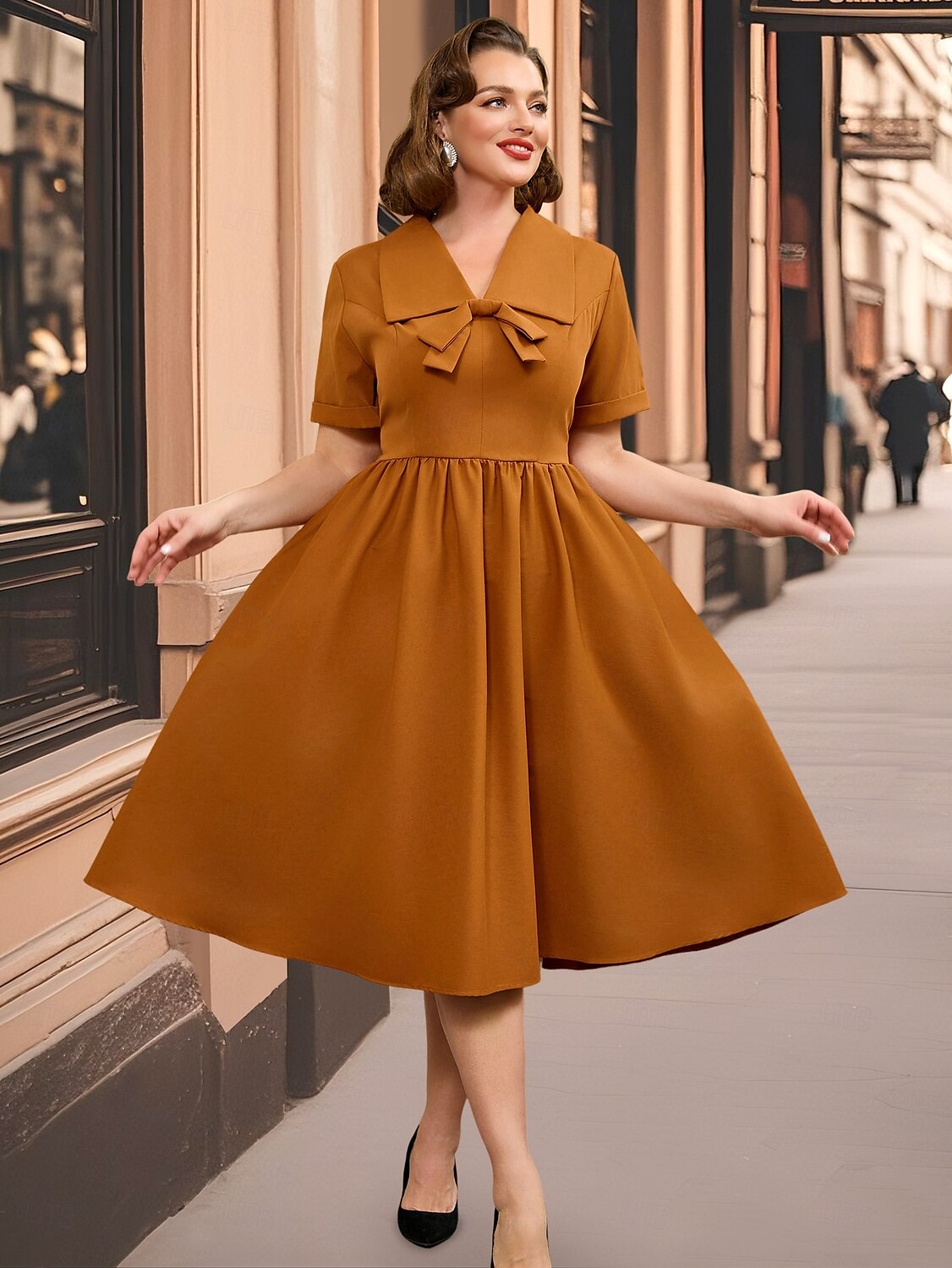 Retro 50. léta Rockabilly Polední Šaty na šaty Flare šaty Větší velikosti A-Linie Dámské Dovolená Maturita Párty a večer Dospělí Šaty Jaro léto 2025 - $59.99 –P10