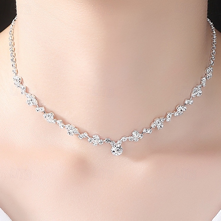 Bridal Jewelry Sets 1 set Imitation Diamond Alloy 1 Necklace Earrings Women's Artistic Trendy Jewelry Set For Wedding Holiday Festival 2026 - E£961.99 –P1