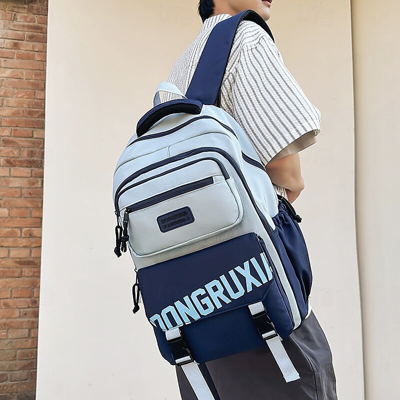 Men’s Colorblock School Backpack – Large Capacity Casual Bookbag for Teen Boys, High School & College Students 2025 - $34.99 –P5