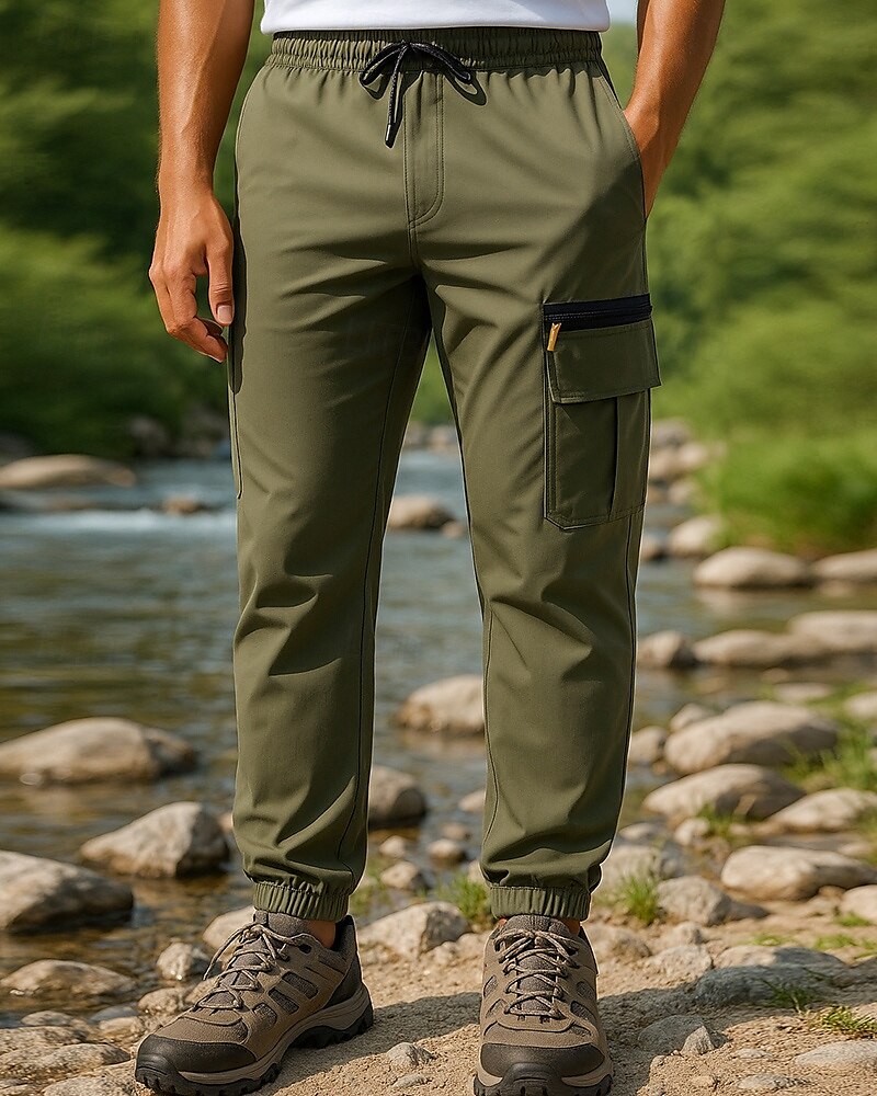 Herren Cargohosen Wanderhosen Regenhose zum Wandern Außen Normale Passform Wasserdicht Winddicht Leicht Unterteile Tasche Schwarz Armeegrün Camping / Wandern Laufen S M L XL XXL 2025 - $21.99 –P3