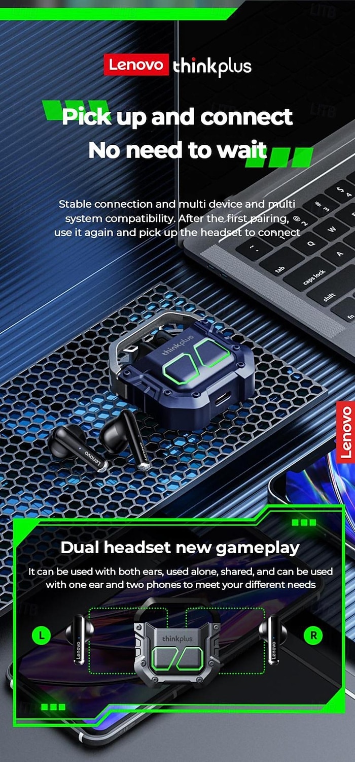 2025年 Lenovoの新製品 XT81 完全ワイヤレスヘッドホン TWS イヤホン インイヤー Bluetooth 5.3 サラウンドサウンド ENC 環境ノイズキャンセリング 長時間バッテリー Apple、Samsung、Huawei、Xiaomi、Mi の日常使用に最適  コレクション – $33.99 –P16