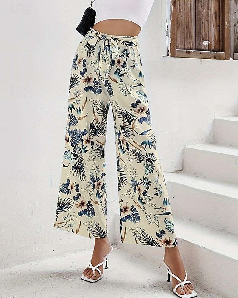 Per donna Gamba larga Pantaloni Corti Pantaloni Palazzo Moda Streetwear Lunghezza alla caviglia Vita Alta Piante Elastico in vita Traspirabilità Confortevole Streetwear Abbigliamento quotidiano Uscire del 2025 a $18.99 –P3