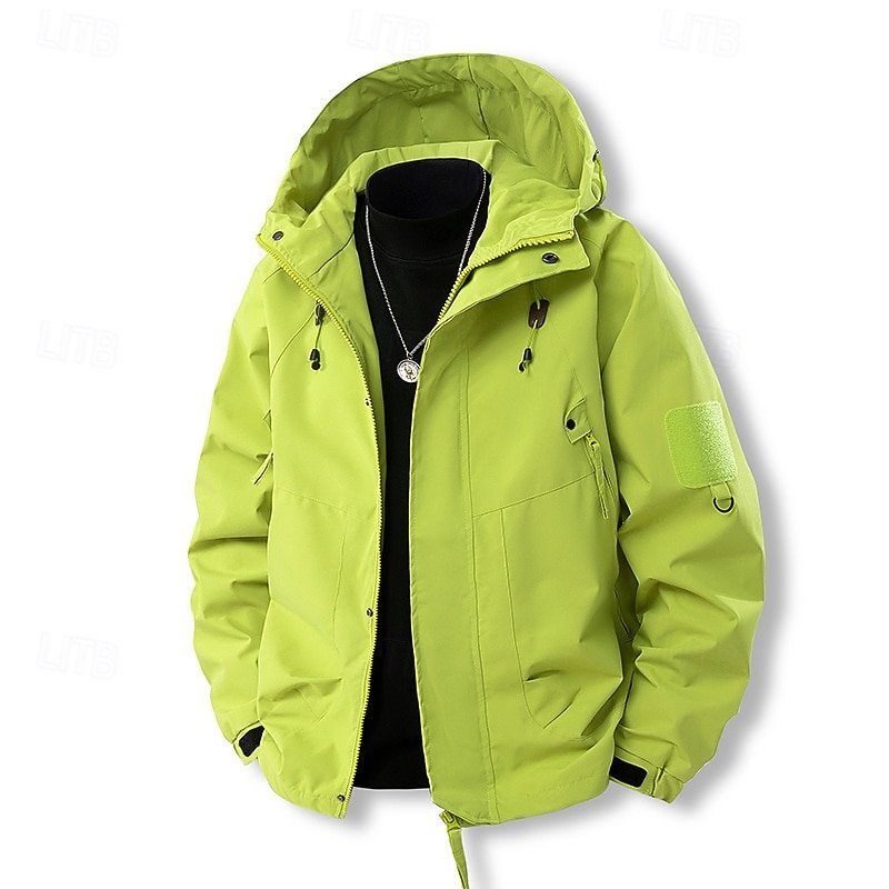 Herr Utomhusjacka Vandringsjacka Hardshell jacka Utomhus Vattentät Vindtät Vandringskläder Vandringskläder Vår Höst Överdelar Camping / vandring / grottforskning Resa Svart Gul Purpur 2025 - $26.99 –P6