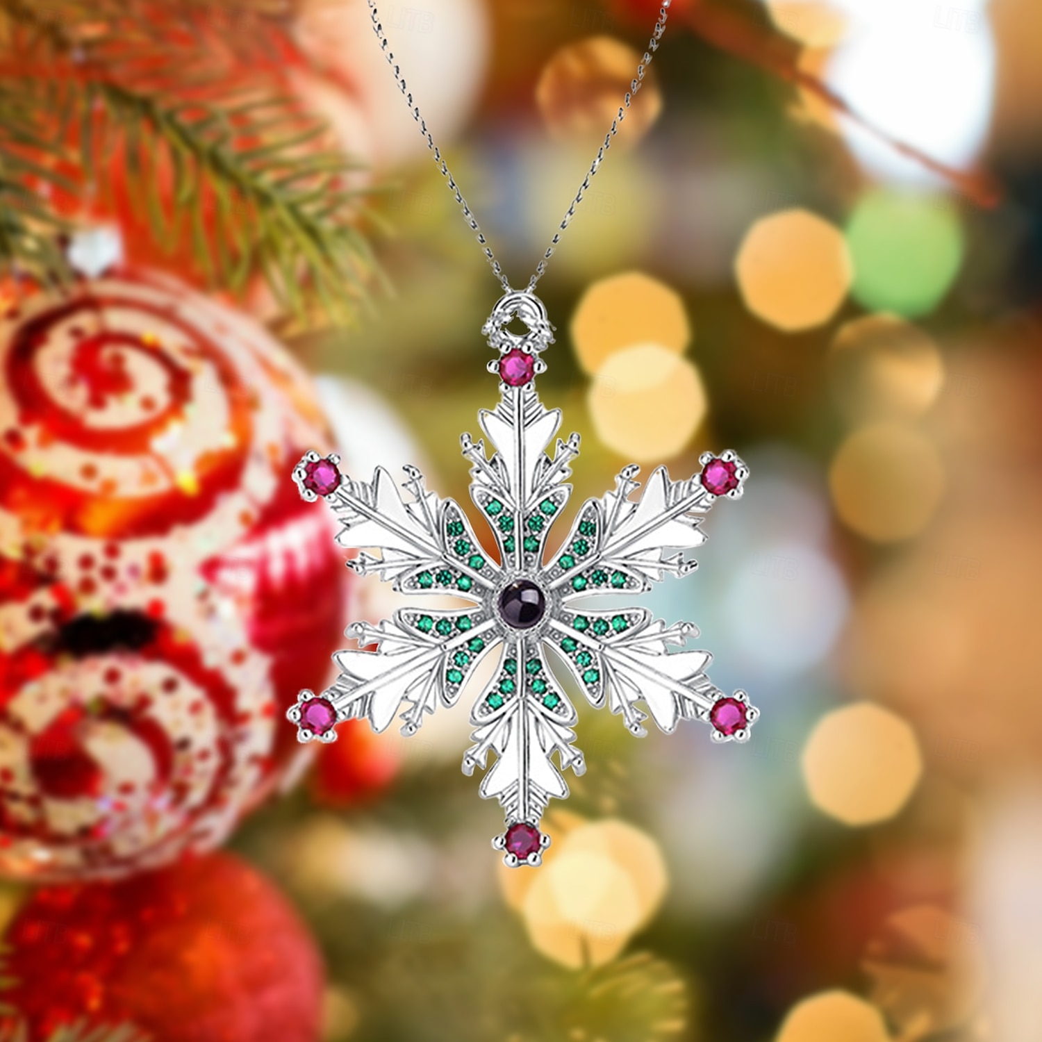 henkilökohtainen jouluvalokuva lumihiutaleprojektiokoriste mukautettu kuva muistolahjariipus joulukuusi roikkuukoriste, joululahja hänelle/hänelle/perheelle 2025 - $27.99 –P6