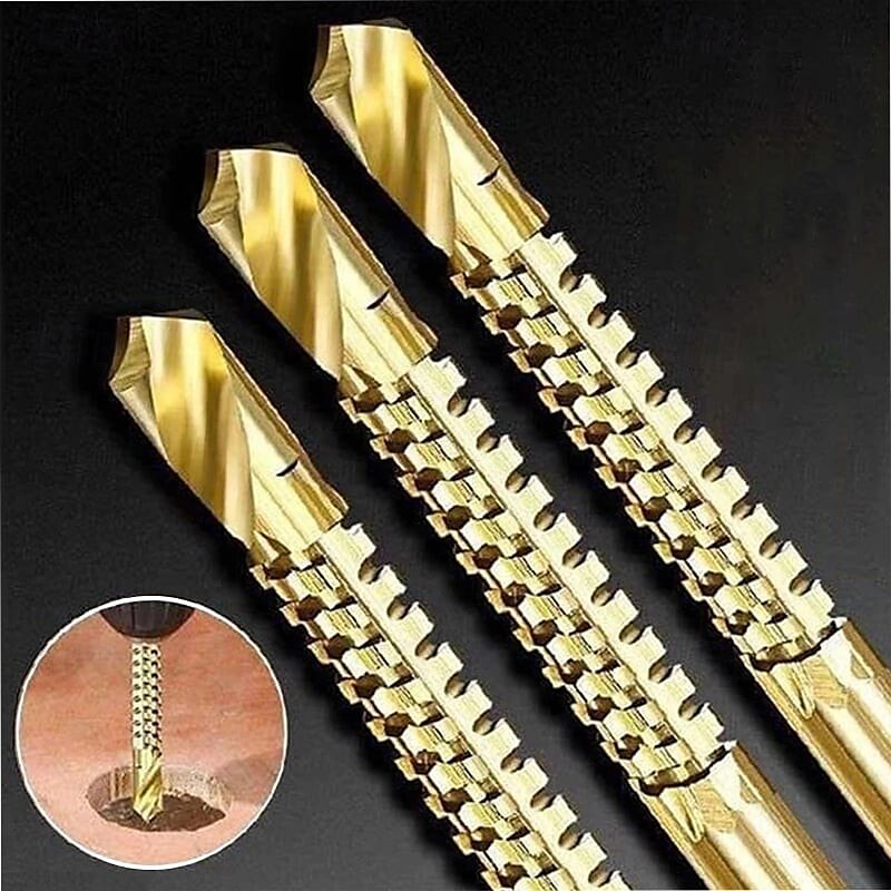 Set di 6 punte elicoidali per trapano, accessori per utensili elettrici, punte per trapano a denti di sega con gambo tondo in acciaio inox per metallo, acciaio inossidabile, legno, kit di perforazione del 2025 a $12.99 –P7