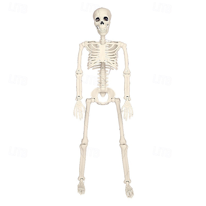 1 pezzo da 90 cm/35 pollici di Halloween, modello di scheletro luminoso attivo con articolazioni, appeso in piedi, seduto, sdraiato, luce calda, scatola per batterie AA, luci decorative horror e del 2025 a $23.99 –P3