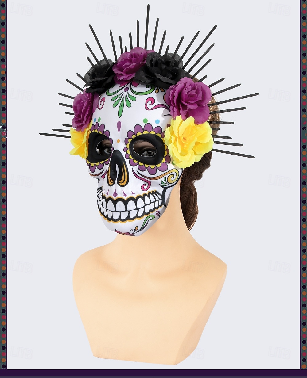 Crânio de açúcar Dia das Bruxas Máscara Assustador Cara Completa Adulto Mulheres Dia Das Bruxas Carnaval Dia dos Mortos Espetáculo Festa Fantasias fáceis de Halloween Vestir-se de 2025 por €18.12 –P4