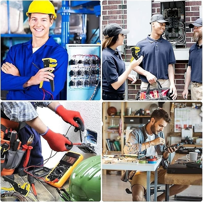 spelafili automatico, utensile elettrico multifunzionale, pinza a becco d'anatra regolabile per tagliare e spellare cavi, crimpare fili, utensile manuale per riparazioni elettriche del 2025 a $16.99 –P1