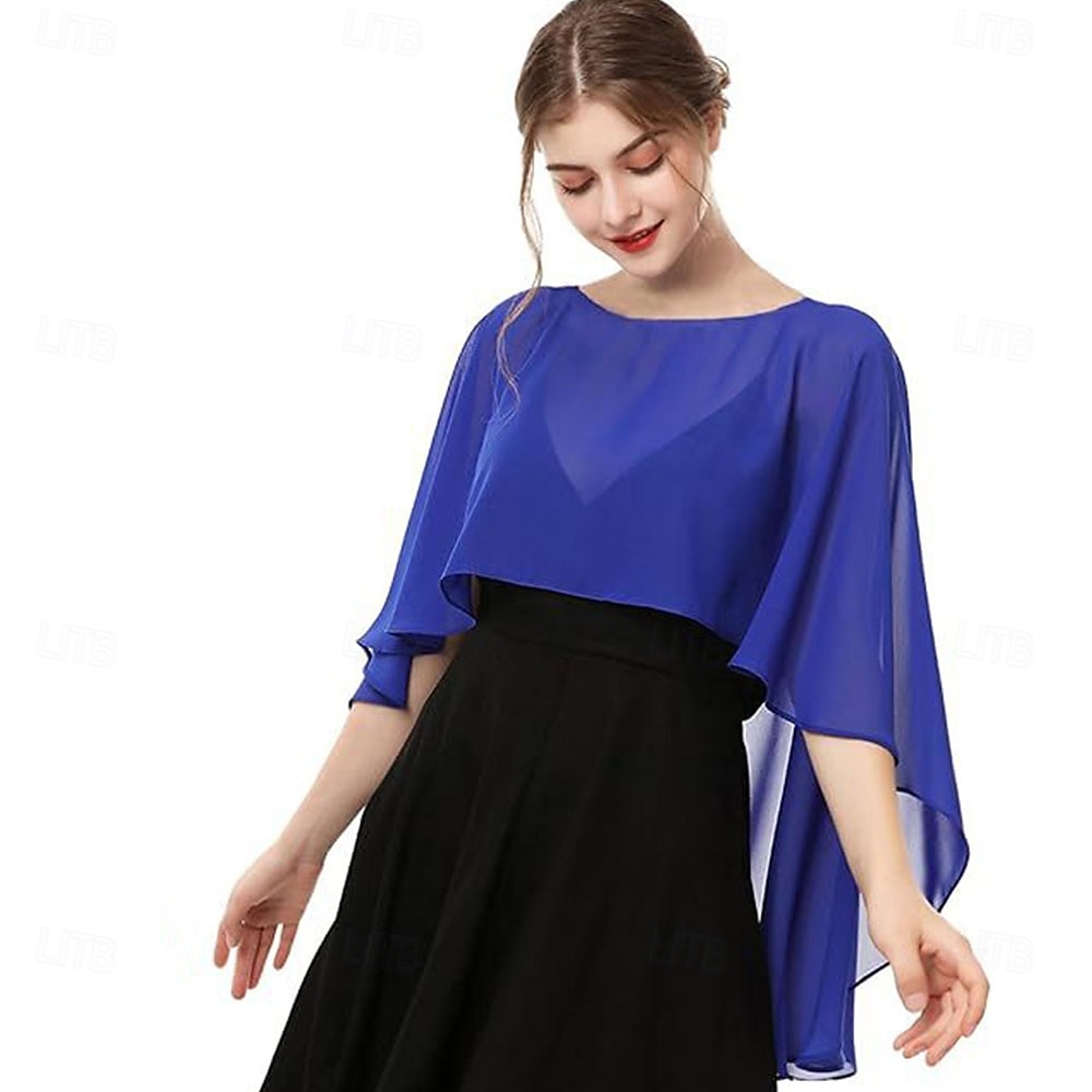 capelets voor vrouwen chiffon capes sjaals en omslagdoeken voor avondjurken bruiloft capes cover-up 2026 - $16.49 –P14