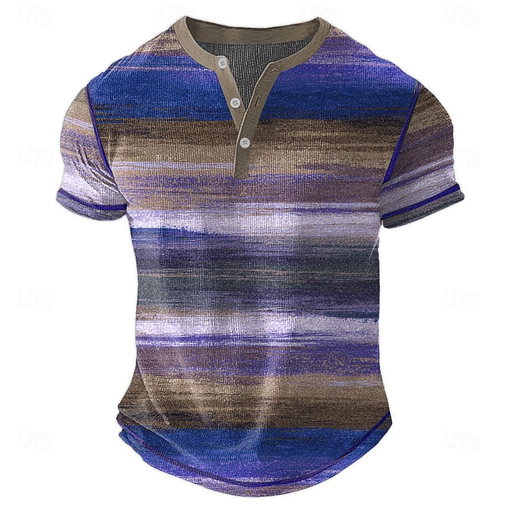 Miesten Abstrakti Vaakasuuntaiset nauhat Henley-paita Vohveli T-paita Lyhythihainen Päivittäin Retro / vintage Klassinen Urheilu ja ulkoilu Kausaliteetti Pyhäpäivä Kevät kesä Kaikki vuodenajat Ruskea 2026 - $28.99 –P3