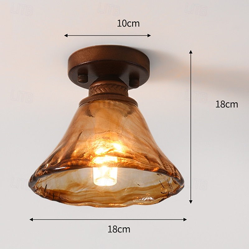 Retro Glass Aisle Ceiling Lamp White Marble Ceiling Lamp Ceiling Chandelier Semi Flush Mount Ceiling Light Fixture 85-265V 2025 - $93.99 –P5