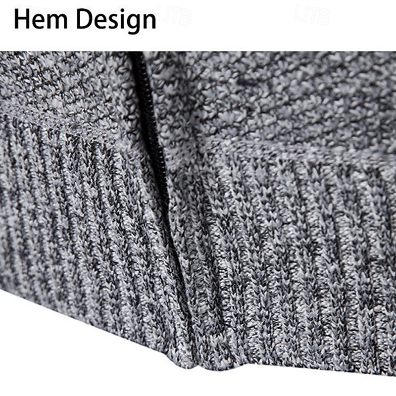Hombre Chaqueta de Punto Suéter recortado Jersey con cremallera Suéter de punto Estriado Tejer Tops regulares Bolsillo Vellón Plano Con Capucha Moda Clásico Vacaciones Ropa Cotidiana Ropa Otoño 2025 - $21.99 –P17