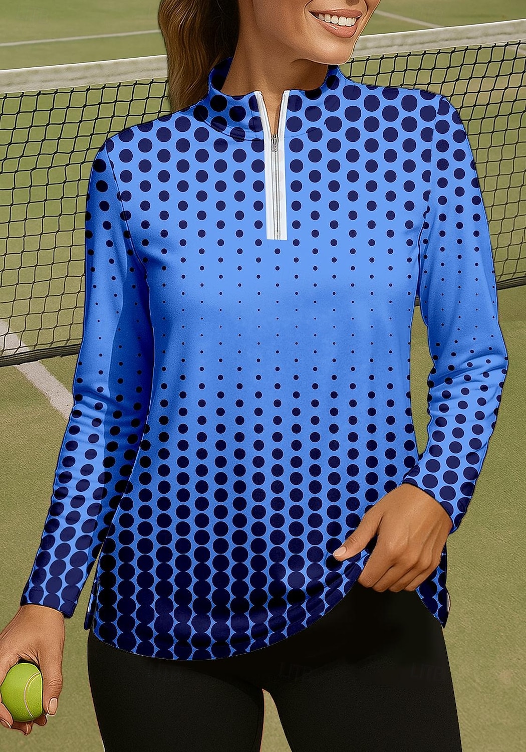 Per donna Geometrico Sfumatura Puois Maglietta Maglietta sportiva Polo da golf Maglia da tennis Manica Lunga Cerniera Floreale UPF50+ Resistente ai Raggi UV Alta elasticità Traspirante Pallavolo del 2026 a $25.99 –P3