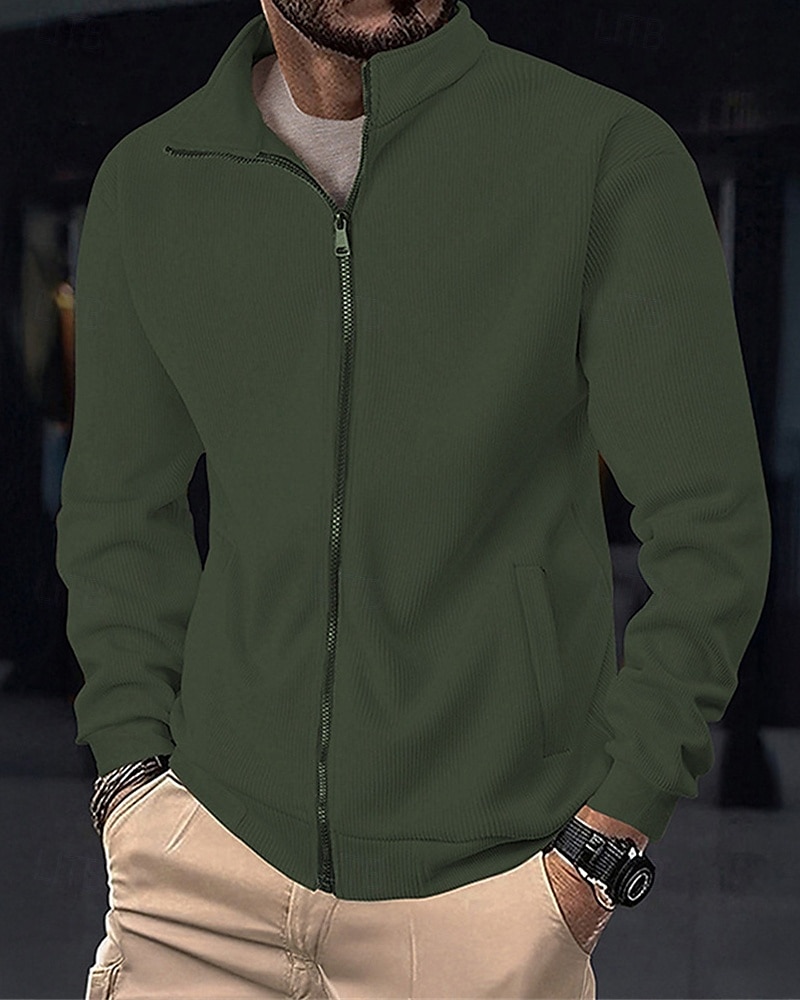 Per uomo Giacca Invernale Giacca in Pile Giacca Casual Vacanza Quotidiano Calore Termico Tasca Pile Autunno Inverno Semplice Moda Streetwear Collo alla coreana Regolare Aalbicocca Nero Blu marino del 2025 a $32.99 –P15